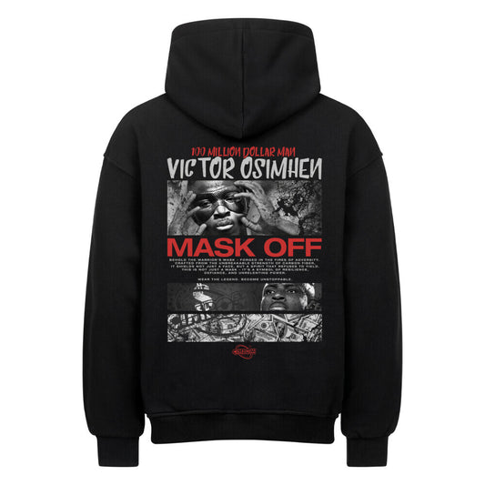 MASK OFF Oversized Hoodie Schwarz Rückansicht